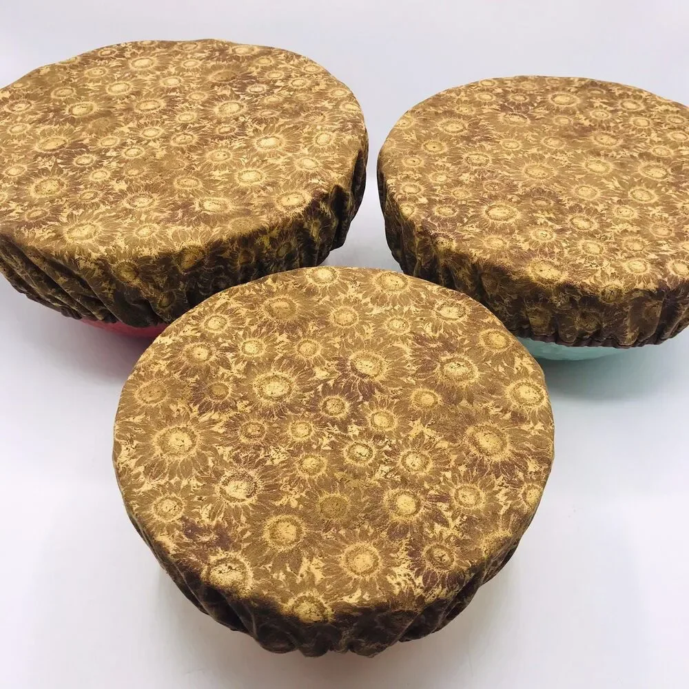Cotton Bowl Cover For Sourdough, 3 Size Set, Reusable Washable Neutral Brown